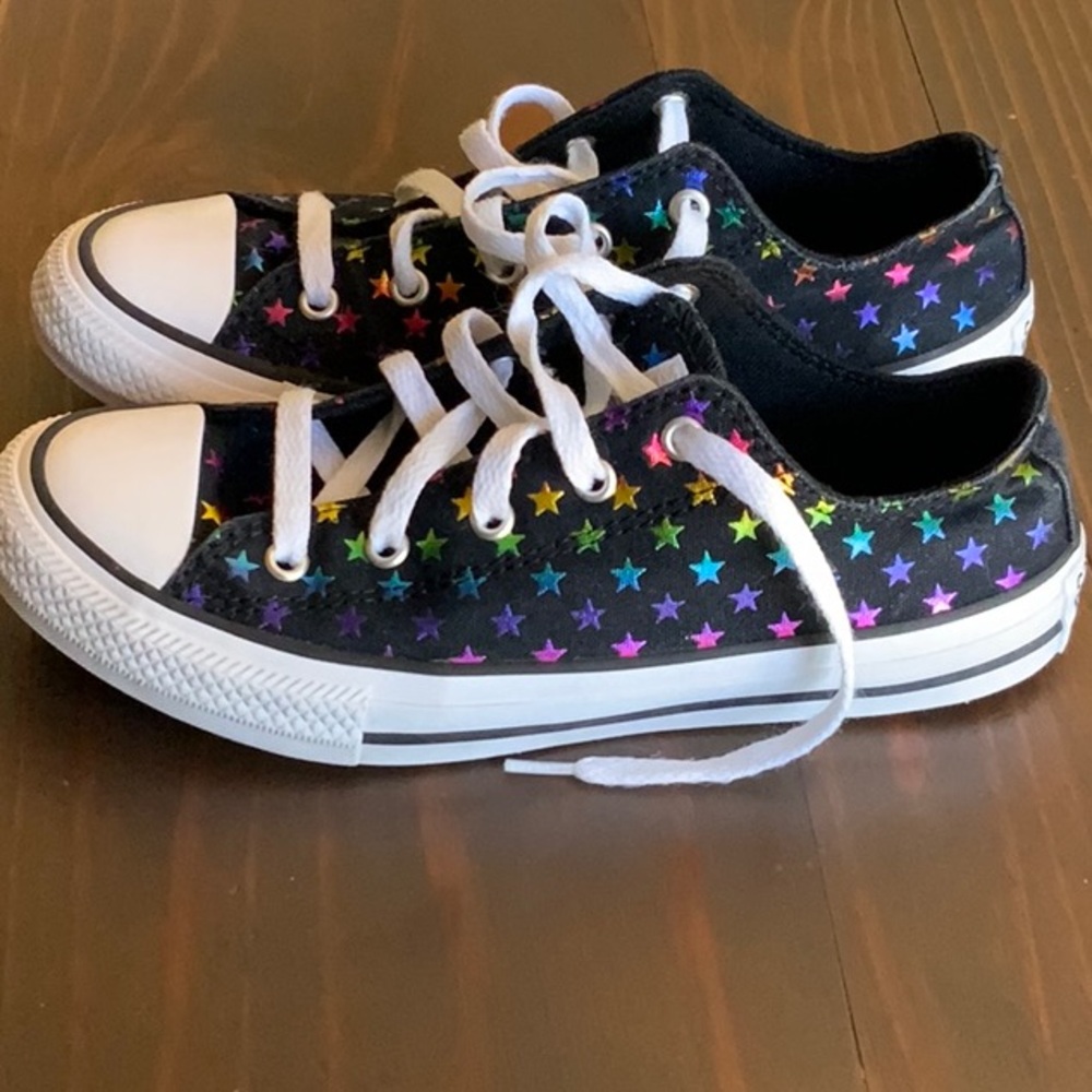 Converse All Star Junior with iridescent rainbow stars